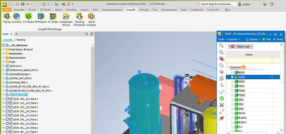 Screenshot Smap3D Plant Design Autodesk Inventor