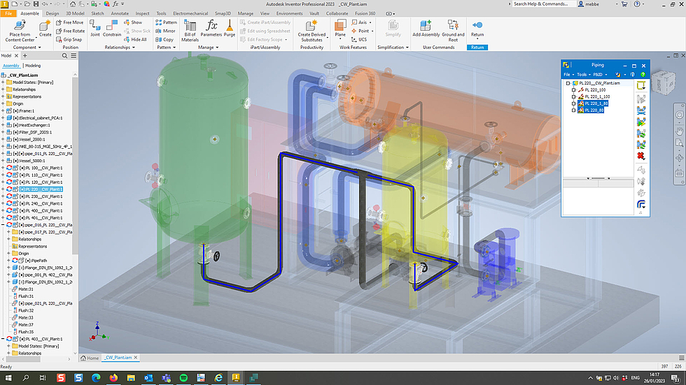 Screenshot Smap3D Plant Design 3D Piping Autodesk Inventor