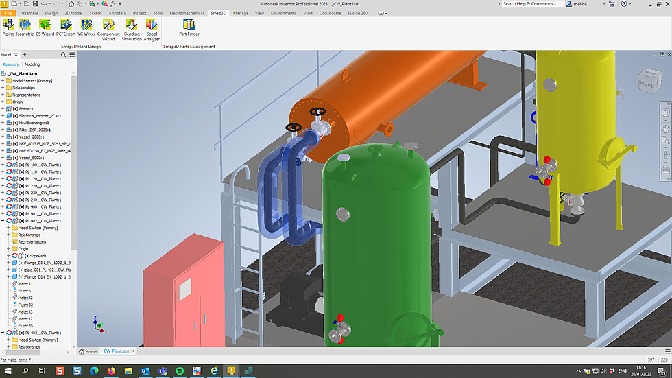 Screenshot Smap3D Plant Design 3D Piping Inventor
