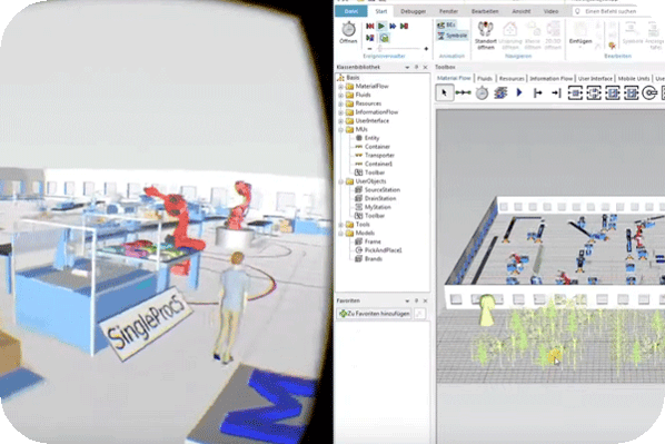 Mit moreViz sind Simulation inklusive Live-Engineering direkt aus der Host-Anwendung möglich.